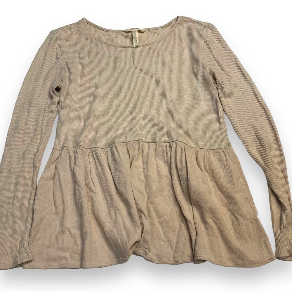 Matilda Jane Long Sleeve Top Size Medium Tan Flowy Boho.